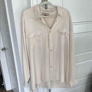 Men’s Vintage Silk Tommy Bahama Ivory Button-Up Shirt